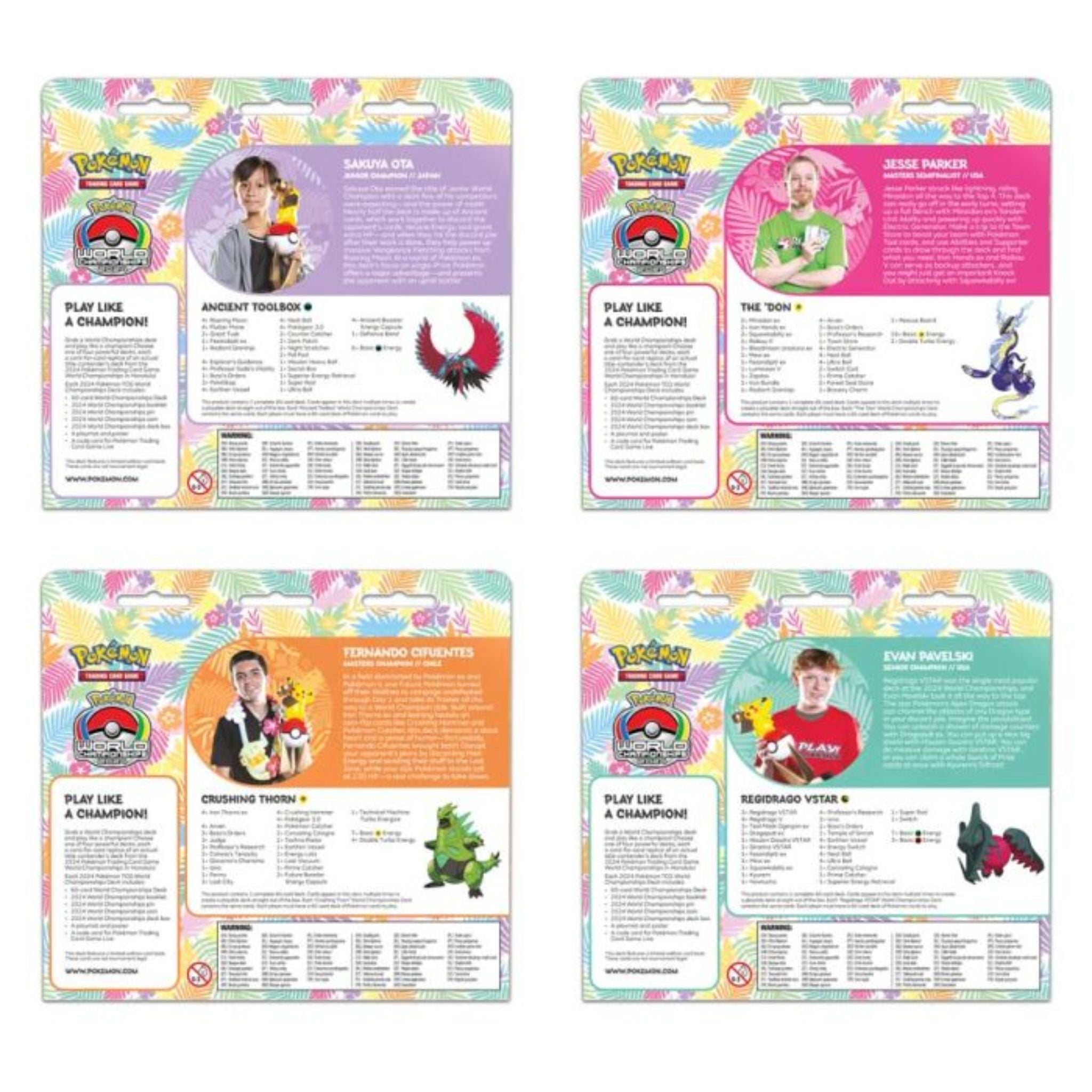 Pokemon 2024 World Championships Deck Display (4 Decks)